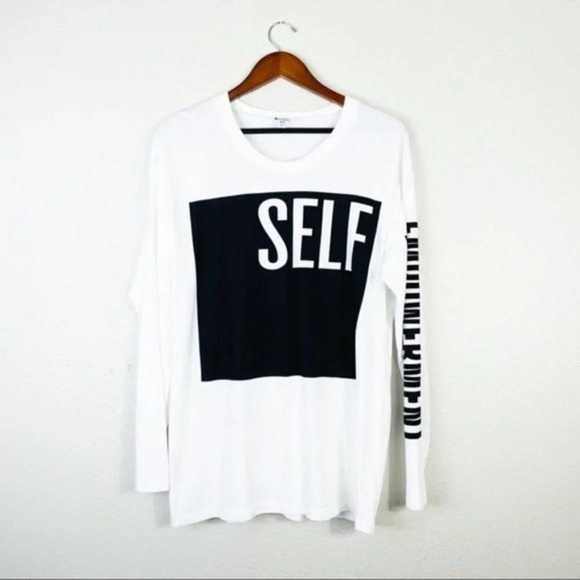 BY ZENDAYA White & Black 'Self Empowerment' Long-Sleeve Tee - Picture 5 of 9